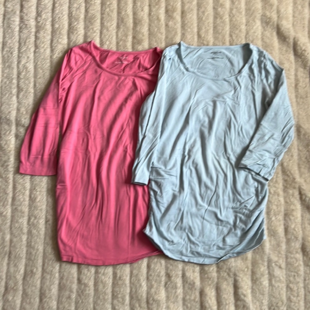 Maternity 2 qty 3/4 sleeve shirts small
